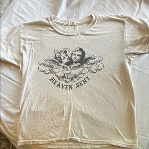 Brandy Melville Cream Graphic Tee